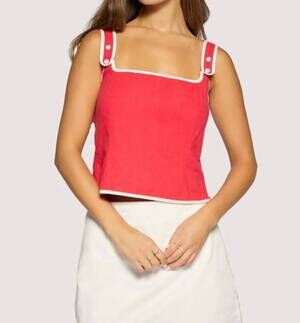 NEW LOST + WANDER saffron muse top in red